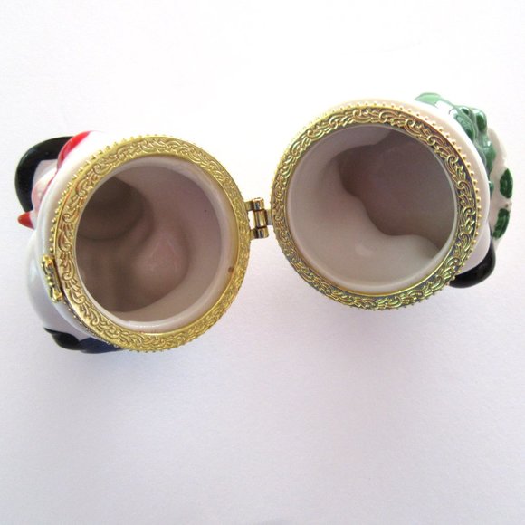 Vintage ceramic Christmas snowman ring or trinket box - So cute!! - Picture 6 of 8